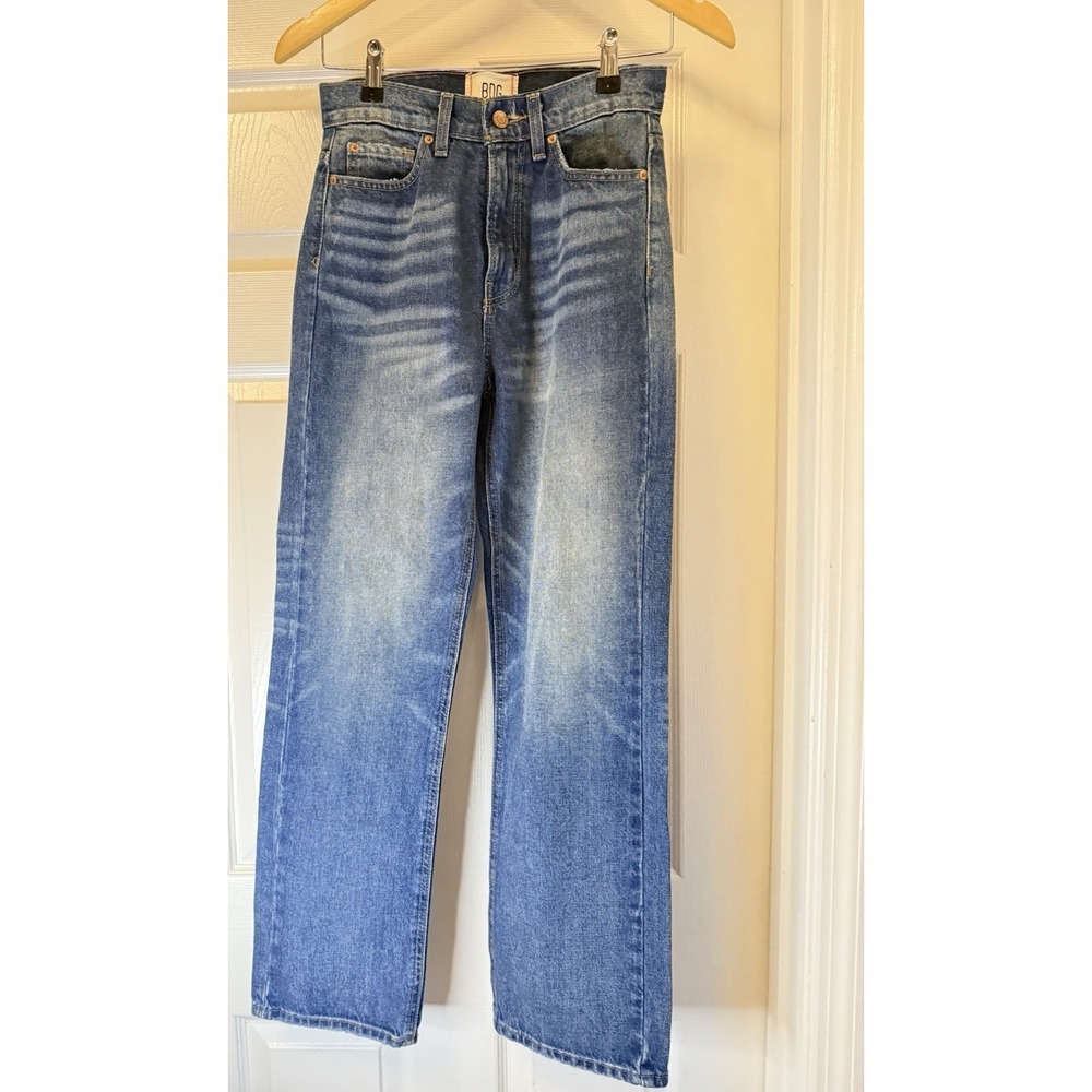 BDG Cowboy Jean Women 25 Blue High Rise Straight Leg Whiskered 100% Cotton Denim